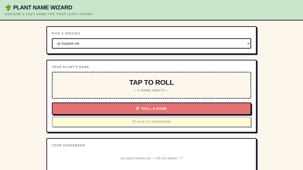 Plant Name Generator